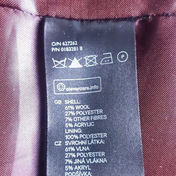 H&M 40R Black Double Breasted Wool Blend Men's Button Up Pea Coat - Picture 9 of 16